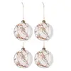 Image de Lot de 4 Boules de Noël Fleurs Séchées 12cm Orange