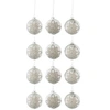 Image de Lot de 12 Boules de Noël "Ornement" 8cm Argent