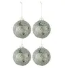 Image de Lot de 4 Boules de Noël "Pierres" 10cm Gris & Vert