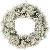 Image de Couronne de Noël Led "Enneigée" 63cm Vert & Blanc