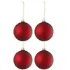 Image de Lot de 4 Boules de Noël "Verre Epais" 10cm Rouge