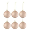 Image de Lot de 6 Boules de Noël "Givré Mat" 8cm Rose Clair