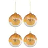Image de Lot de 4 Boules de Noël "Feuilles Séchées" 10cm Ocre