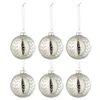 Image de Lot de 6 Boules de Noël "Feuilles Paillettes" 8cm Argent