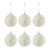 Image de Lot de 6 Boules de Noël "Perles" 8cm Blanc & Argent