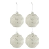 Image de Lot de 4 Boules de Noël "Lignes Paillettes" 10cm Blanc