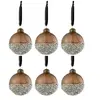 Image de Lot de 6 Boules de Noël "Perles" 8cm Marron