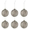 Image de Lot de 6 Boules de Noël "Tâche Mat" 8cm Gris