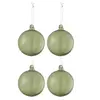 Image de Lot de 4 Boules de Noël "Verre Epais" 10cm Transparent & Vert