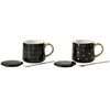 Image de Set de 2 tasses et cuillères Amélie 32 cl - Noir et Or