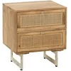 Image de Table de Chevet en Bois "Weaving" 55cm Naturel
