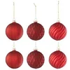 Image de Lot de 6 Boules de Noël "Elva" 8cm Rouge