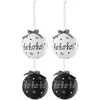 Image de Lot de 4 Boules de Noël "Hohoho" 10cm Noir & Blanc