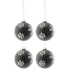 Image de Lot de 4 Boules de Noël "Flocon" 10cm Gris Foncé