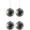 Image de Lot de 4 Boules de Noël "Flocon" 12cm Gris Foncé
