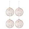 Image de Lot de 4 Boules de Noël "Branches" 12cm Rose