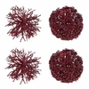 Image de Lot de 4 Boules de Noël "Corail" 10cm Rouge