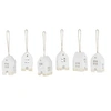 Image de Lot de 6 Sujets de Noël "Maison" 15cm Blanc & Or