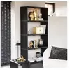 Image de Etagère 4 niveaux 88x35x190 cm cm en teck recyclé noir - RENTY