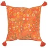 Image de Coussin Velours Design Fleurs "Mexican" 50x50cm Orange