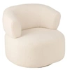 Image de Petit fauteuil 77x83x73 cm en tissu effet laine blanche