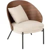 Image de Fauteuil Lounge Design "Lone" 81cm Marron & Beige