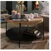 Image de Table basse ronde 80x80x45,5 cm naturel et noir