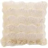 Image de Coussin carré uni Wave en Polyester 45x45cm Crème