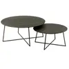 Image de Lot de 2 Tables Basses Gigognes en Teck "Lucille" 80cm Noir