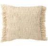 Image de Coussin carré à franges en coton 50x50cm Crème