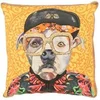 Image de Coussin Popart Chien 50x50cm Multicolore en Polyester, Lin, Coton