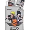 Image de Aymax Parure housse de couette garçon NARUTO gris réversible en coton 140x200 cm + taie 140 x 200 cm