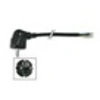 Image de Cordon - Velleman - secteur bipolaire noir (90°) + terre - 3m