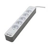 Image de Bloc multiprise 5 prises 16 A avec 2 ports USB et câble 1,5 m HO5VV-F 3x1,5 mm² blanc et brun