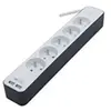 Image de Bloc multiprise 5 prises 16 A avec 2 ports USB et câble 1,5 m HO5VV-F 3x1,5 mm² blanc et gris