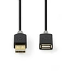 Image de - Rallonge de câble USB - USB (M) pour USB (F) - USB 2.0 - 2 m - moulé, rond - anthracite