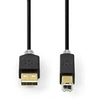 Image de - Câble USB - USB (M) pour USB type B (M) - USB 2.0 - 3 m - moulé - anthracite