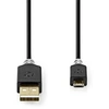 Image de - Câble USB - USB (M) pour Micro-USB de type B (M) - USB 2.0 - 2 m - moulé, rond - anthracite