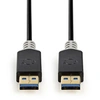 Image de - Câble USB - USB type A (M) pour USB type A (M) - USB 3.0 - 2 m - moulé, rond - anthracite