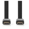 Image de - Câble HDMI avec Ethernet - HDMI mâle pour HDMI mâle - 3 m - noir - plat