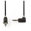 Image de Câble audio stéréo 3,5 mm mâle - 3,5 mm mâle coudé 1,0 m anthracite