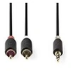 Image de Câble audio stéréo 3,5 mm mâle - 2x rca mâles 2,0 m anthracite