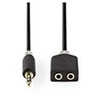Image de Câble audio stéréo 3,5 mm mâle - 2x 3,5 mm femelle 0,2 m anthracite
