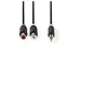 Image de Câble audio stéréo 3,5 mm mâle - 2x rca femelles 0,2 m anthracite
