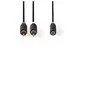 Image de Câble audio stéréo 2x rca mâles - 3,5 mm femelle 0,2 m anthracite