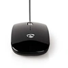 Image de - Souris - ergonomique - droitiers et gauchers - optique - 3 boutons - filaire - USB - noir