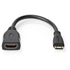 Image de - Câble HDMI avec Ethernet - 19 pin mini HDMI Type C mâle pour HDMI femelle - 20 cm - noir - rond