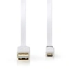 Image de - Câble USB - USB (M) pour Micro-USB Type B (M) - USB 2.0 - 1 m - moulé, plat - blanc