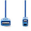 Image de - Câble USB - USB type A (M) droit pour USB Type B (M) droit - USB 3.0 - 3 m - rond - bleu