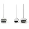 Image de - Câble Lightning - USB mâle pour Micro-USB de type B, Lightning mâle - 1 m - blanc - rond